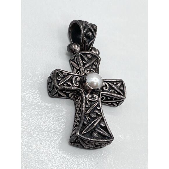 Sterling Silver 925 Vintage EFFY Designer Religious Cross Crucifix Pendant RARE - Picture 1 of 6